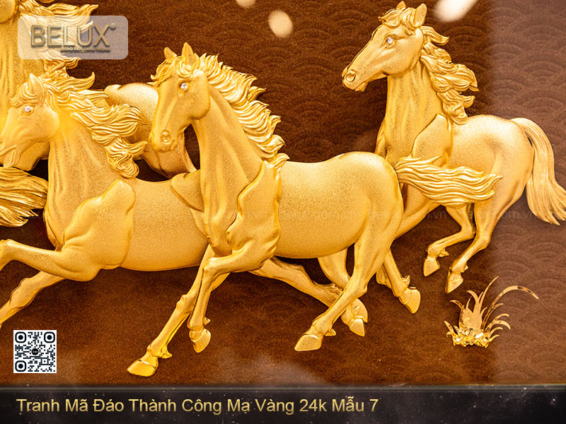 Tranh Mã Đáo Thành Công Mạ Vàng 24k Mẫu 7